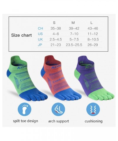 Running Ankle Toe Socks for Men and Women Lightweight Coolmax High Performance Five Finger Athletic Socks A: 3 Pairs/Purple,r...