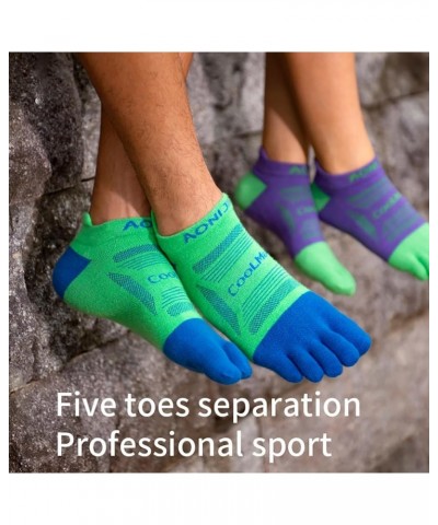 Running Ankle Toe Socks for Men and Women Lightweight Coolmax High Performance Five Finger Athletic Socks A: 3 Pairs/Purple,r...