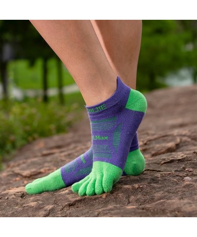 Running Ankle Toe Socks for Men and Women Lightweight Coolmax High Performance Five Finger Athletic Socks A: 3 Pairs/Purple,r...