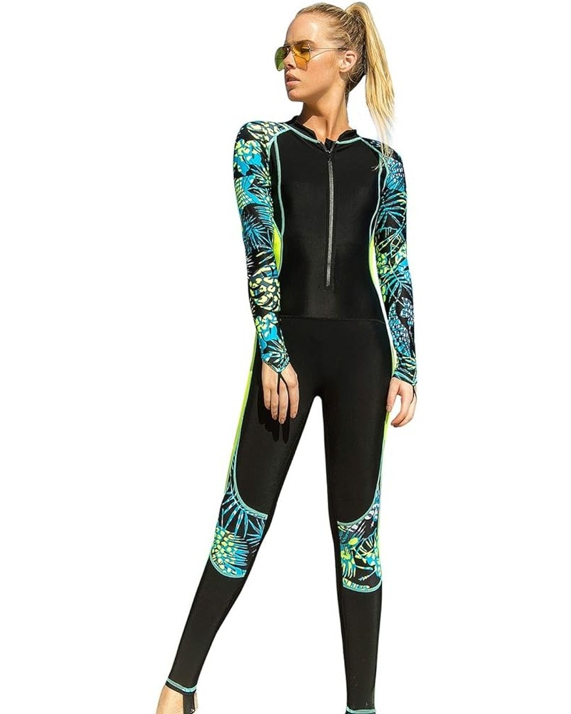 Women's Full Body Wetsuit Surfing Diving Suit Scuba Dive Skin Rash Guard One Piece Long Sleeve Zip Quick Dry Sunsuit Black,Gr...