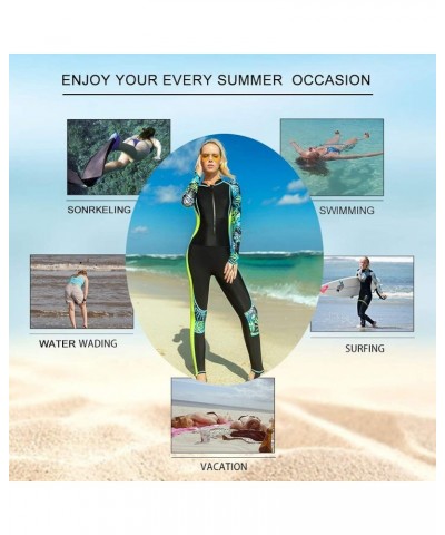 Women's Full Body Wetsuit Surfing Diving Suit Scuba Dive Skin Rash Guard One Piece Long Sleeve Zip Quick Dry Sunsuit Black,Gr...