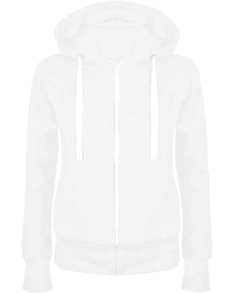 Zip Up Hoodie for Women Plain Casual Hooded/Hoodless Sweatshirt for Teen Girls Fashion Y2K Fall Jackets With Pockets 02white-...