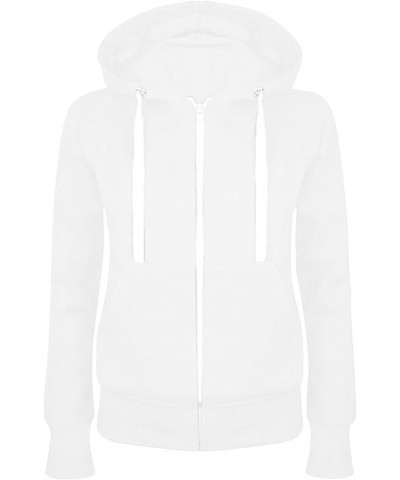 Zip Up Hoodie for Women Plain Casual Hooded/Hoodless Sweatshirt for Teen Girls Fashion Y2K Fall Jackets With Pockets 02white-...