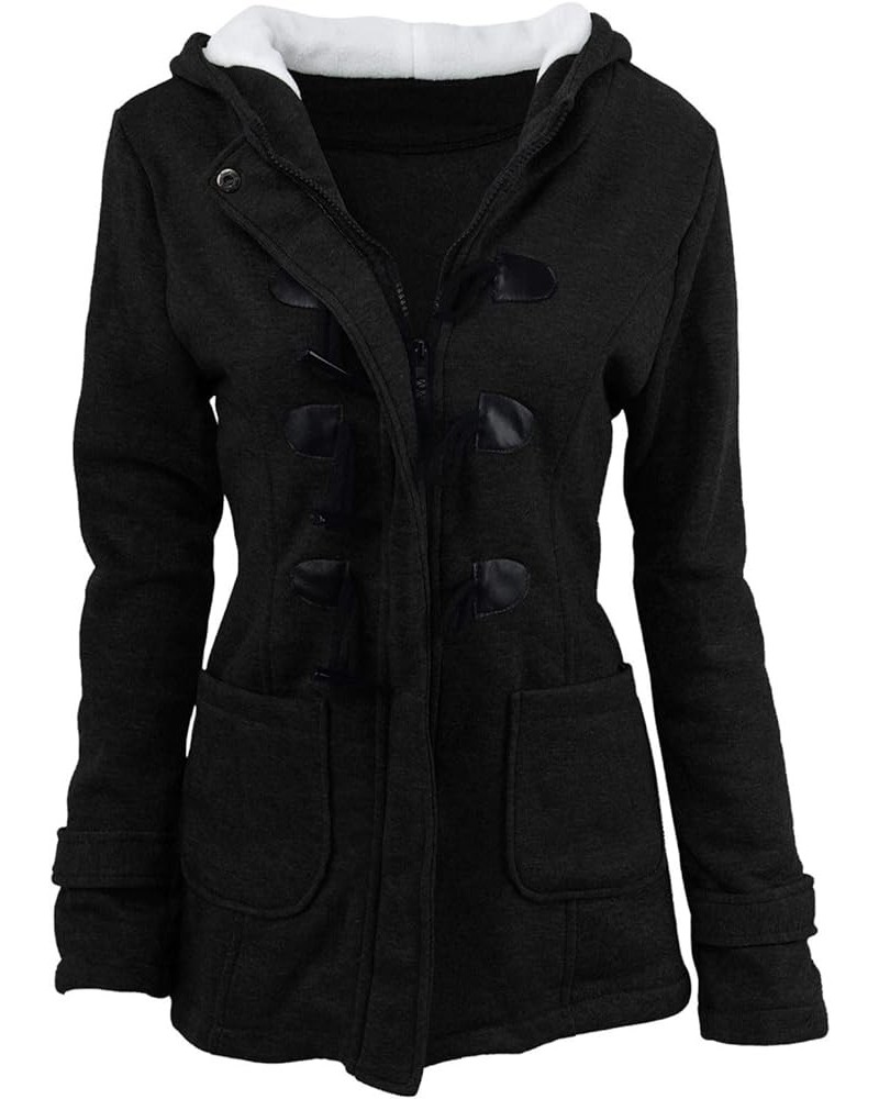 Women Windproof Outerwear Coats Warm Sherpa Lined Thick Parkas Jacket with Fur Hood 2023 Fashion Puffer Winter Jacket A3_blac...