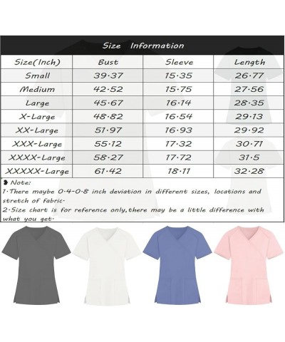 Scrub Tops Summer Tops for Women Floral Short Sleeve Vneck Stretchy Nurse Shirts New Nursing Tops with Pockets A2-purple $7.1...