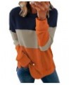 Womens Sweatshirt Long Sleeve CrewNeck Striped Pullover side split Tops A1-orange $16.20 Hoodies & Sweatshirts