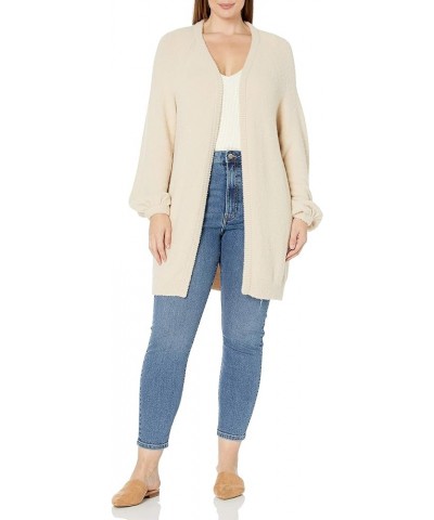 Women's Mirabelle Long Bell-Sleeve Open-Front Cozy Cardigan Sandstorm $14.28 Sweaters