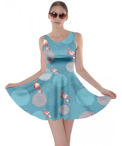 Womens Flamingo Birds Feather Summer Hot Tropical Poolside Partydress Beach Skater Dress, XS-5XL Flamingo Balls 2 $13.49 Dresses