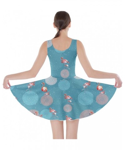 Womens Flamingo Birds Feather Summer Hot Tropical Poolside Partydress Beach Skater Dress, XS-5XL Flamingo Balls 2 $13.49 Dresses