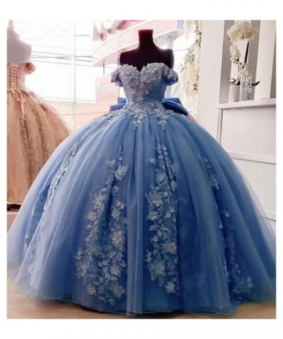 Lace Beaded Quinceanera Dresses Ball Gown Puffy Off Shoulder Prom Dresses 2022 Sweet 15 16 Dresses for Women WZY54 Ocean Blue...