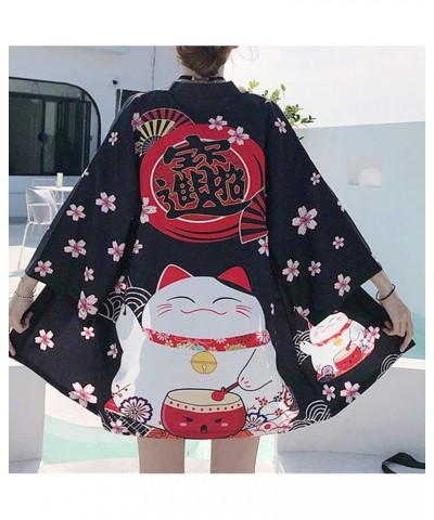 Women's 2024 Casual Floral Print Cardigan 3/4 Sleeves Cat Kimono Loose Tops Cover up Style 37(2) $13.76 Sweaters