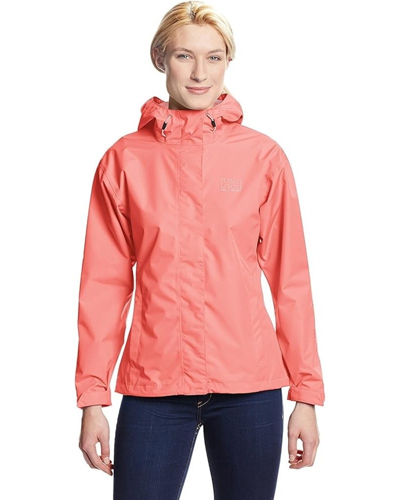 Helly Hansen Women's Seven J Waterproof, Windproof, and Breathable Rain Jacket with Hood 103 Shell Pink $49.85 Coats