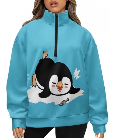 Womens Zip Up Hoodies Sweatshirts Long Sleeve Pullover Sweaters for Ladies Teen Size S-3XL Cute Penguin $15.56 Activewear