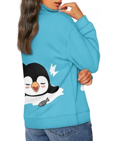 Womens Zip Up Hoodies Sweatshirts Long Sleeve Pullover Sweaters for Ladies Teen Size S-3XL Cute Penguin $15.56 Activewear