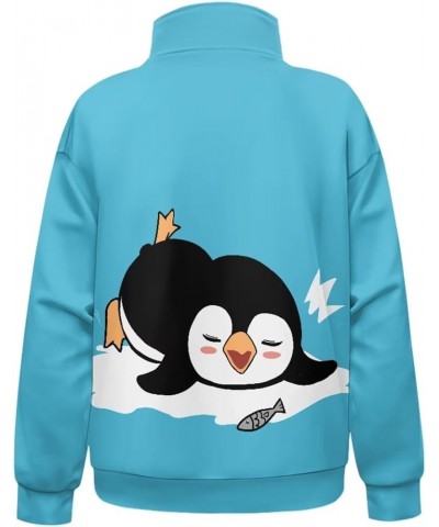 Womens Zip Up Hoodies Sweatshirts Long Sleeve Pullover Sweaters for Ladies Teen Size S-3XL Cute Penguin $15.56 Activewear