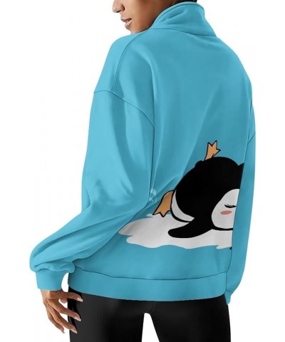 Womens Zip Up Hoodies Sweatshirts Long Sleeve Pullover Sweaters for Ladies Teen Size S-3XL Cute Penguin $15.56 Activewear