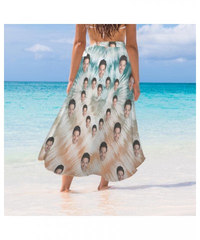 Custom Faces Short Sarongs Personalized Chiffon Beach Wrap for Women Printed Cover Ups Bikini Wraps Design 02 $12.59 Swimsuits