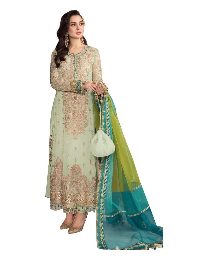 Indian Newest Ready to Wear Pent Style Salwar Kameez for Women Pakistani 9115 Pista $32.25 Suits