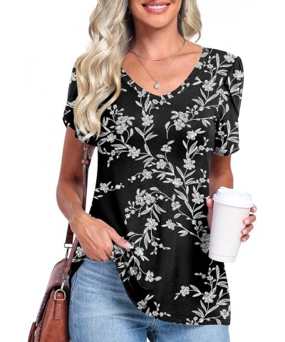 Summer Womens Casual T-Shirts V-Neck Short Sleeve Tops Tee Elastic Comfy Basic Blouse Cute Black Carving $14.24 Tops