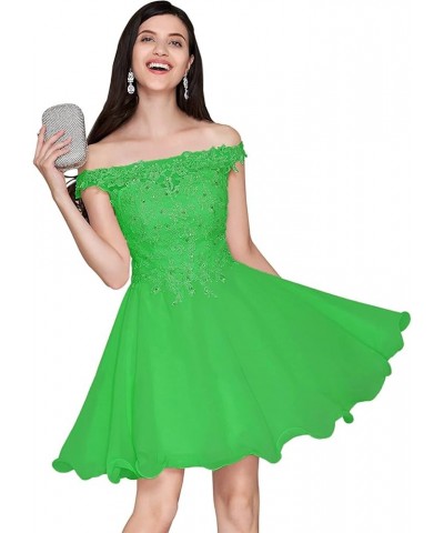 Women's Chiffon lace Off Shoulder Short Homecoming Dress Party Prom Dresses Green,lime $36.50 Dresses