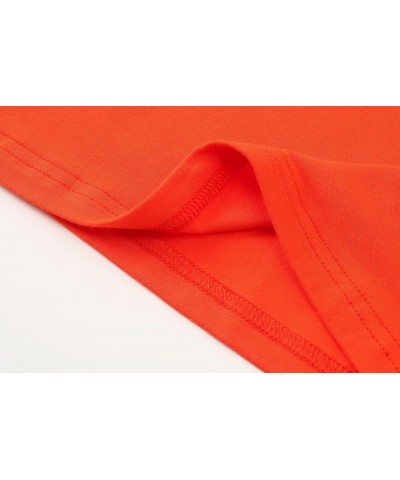 Women's Long Sleeve T-Shirt Comfy Thumb Hole Shirts Basic Stretch Layer Orange $12.34 T-Shirts