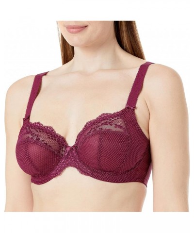 Women's Charley Stretch Lace Underwire Plunge Bra Deep Fuchsia $32.15 Lingerie