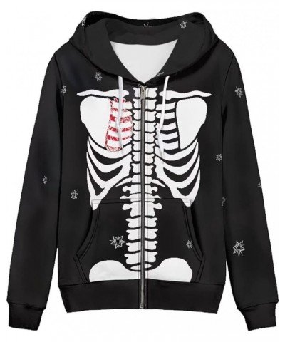 Women Fashion Hoodie Zip Up Sweatshirt Spring Jacket Outfit Tops Ribcage $15.99 Hoodies & Sweatshirts