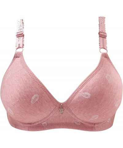 Womens Bras Full Coverage Non Padded Wirefree Plus Size Minimizer Bra Everyday Comfort Soft Bras Underwear 3/4 Cup 3-pink $7....