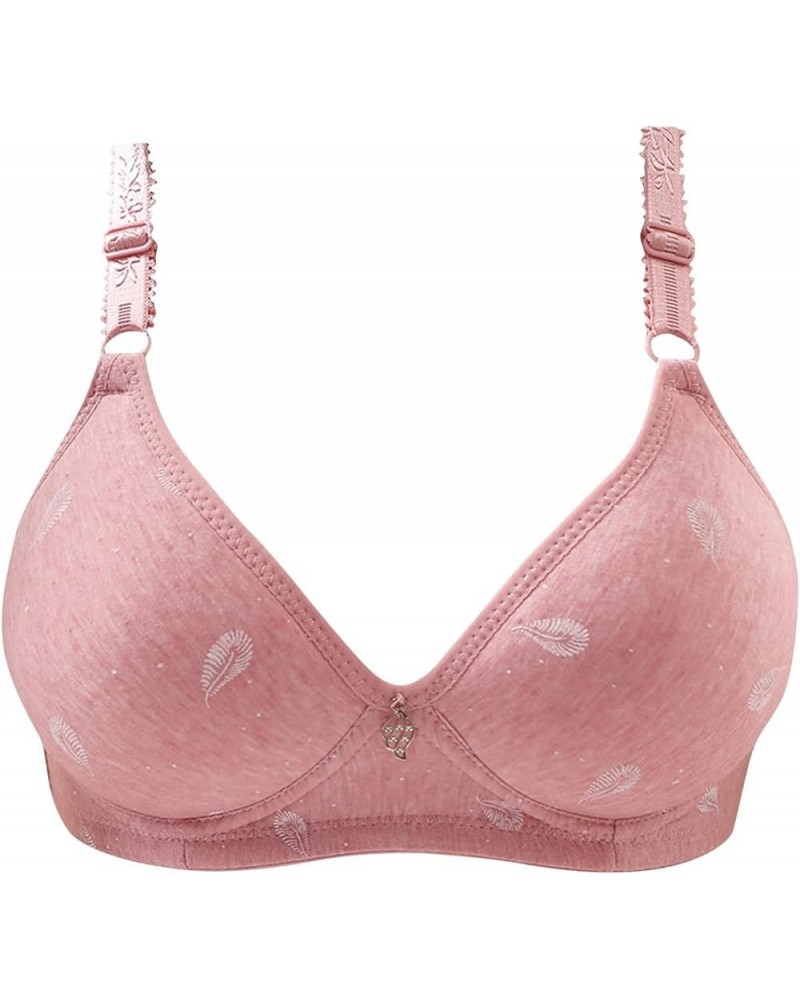 Womens Bras Full Coverage Non Padded Wirefree Plus Size Minimizer Bra Everyday Comfort Soft Bras Underwear 3/4 Cup 3-pink $7....