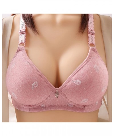 Womens Bras Full Coverage Non Padded Wirefree Plus Size Minimizer Bra Everyday Comfort Soft Bras Underwear 3/4 Cup 3-pink $7....