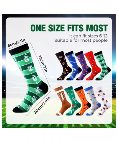 10 Pairs Novelty Football Soccer Socks Sports Themed Crew Socks Unisex Soccer Football Lover Gifts for Women Men Football $17...