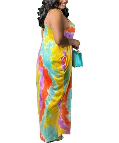 2024 Women's Casual Summer Floral Long Maxi Dresses Floor Length Sleeveless Plus Size Sundresses Tiedye0224 $15.18 Dresses