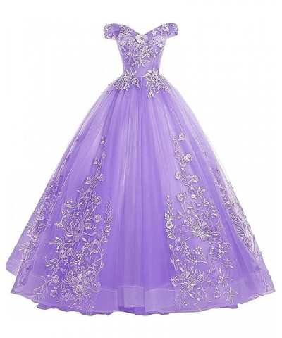 Women's Off The Shoulder Dresses Masquerade Prom Ball Gowns 2019 Lavender $60.00 Dresses