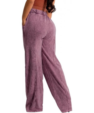 Women Wide Leg Jeans High Waisted Baggy Palazzo Loose Casual Long Flowy Trendy Stretch Trousers Denim Pants Purple $19.06 Jeans