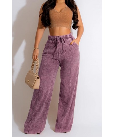 Women Wide Leg Jeans High Waisted Baggy Palazzo Loose Casual Long Flowy Trendy Stretch Trousers Denim Pants Purple $19.06 Jeans