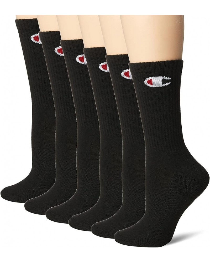 Women's Socks, Double Dry Socks, Crew, Ankle, and No Show, 6-Pack Crew Black With 3 C's $10.50 Socks