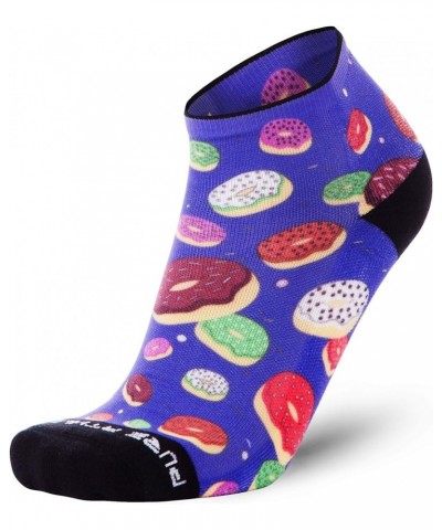 Running Socks Women and Men - Anti-Blister Ankle Athletic Sock, Colorful Fun 1 Pair - Donuts/Purple $11.74 Activewear