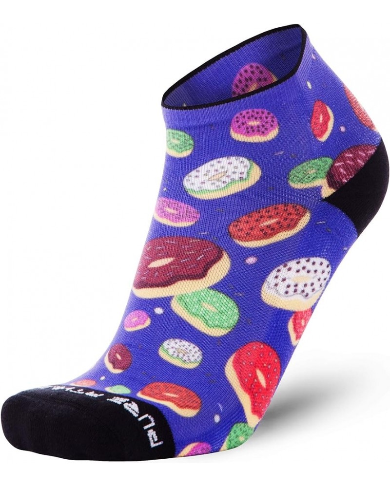 Running Socks Women and Men - Anti-Blister Ankle Athletic Sock, Colorful Fun 1 Pair - Donuts/Purple $11.74 Activewear