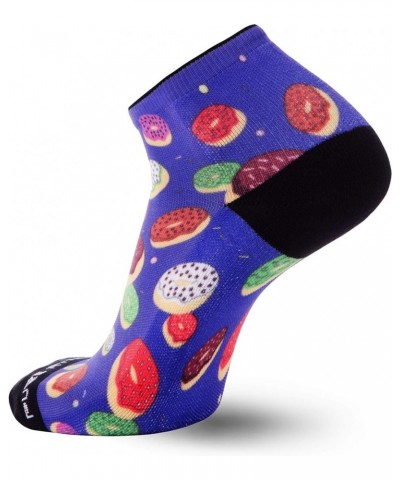 Running Socks Women and Men - Anti-Blister Ankle Athletic Sock, Colorful Fun 1 Pair - Donuts/Purple $11.74 Activewear