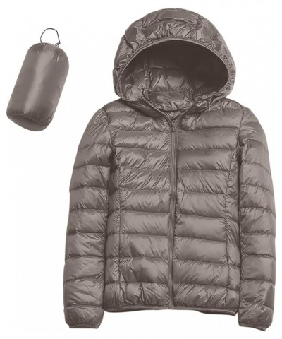 Snowboarding Women Women's Oversized Quilted Jacket Zip Up Stand Collar Lightweight Jackets Padded Winter Coat Xc-khaki $28.2...