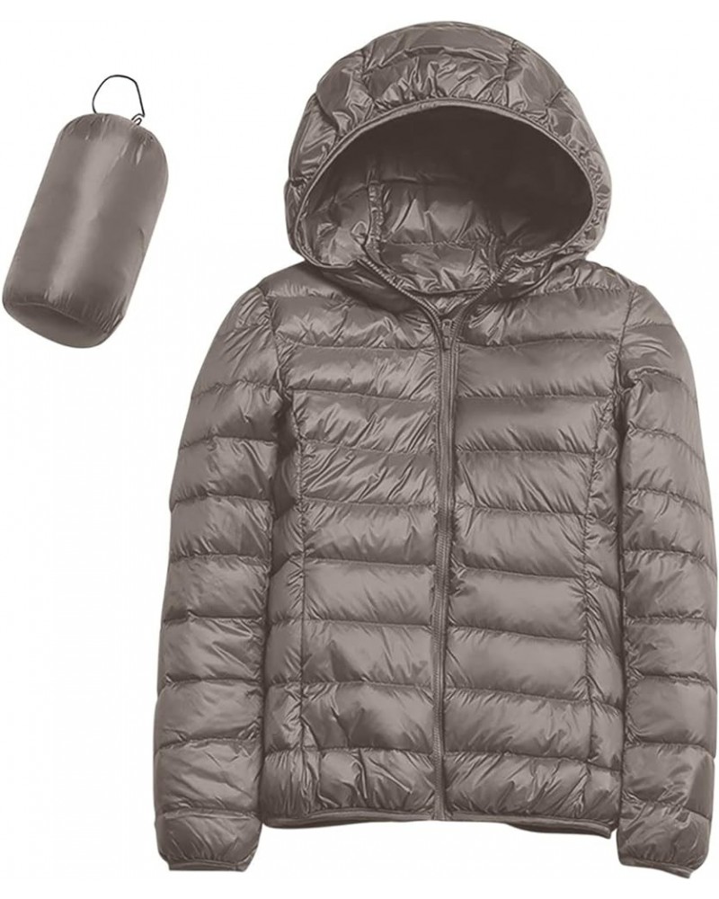 Snowboarding Women Women's Oversized Quilted Jacket Zip Up Stand Collar Lightweight Jackets Padded Winter Coat Xc-khaki $28.2...