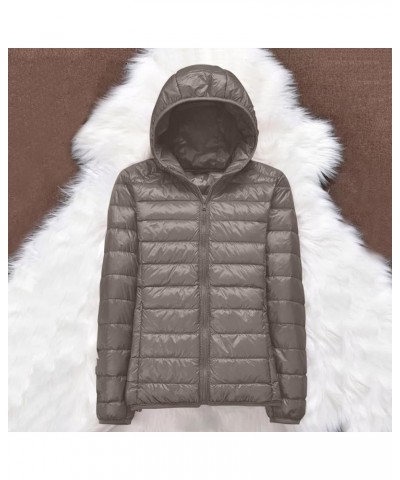 Snowboarding Women Women's Oversized Quilted Jacket Zip Up Stand Collar Lightweight Jackets Padded Winter Coat Xc-khaki $28.2...