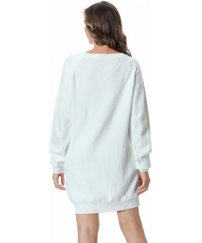 Women's Crewneck Soft Knit Pullover Sweater Long - Cable White $21.36 Sweaters