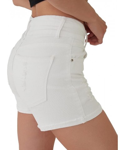 Women's Comfy Ripped Hole Denim Shorts Sexy Girl Short Pants White $13.38 Shorts