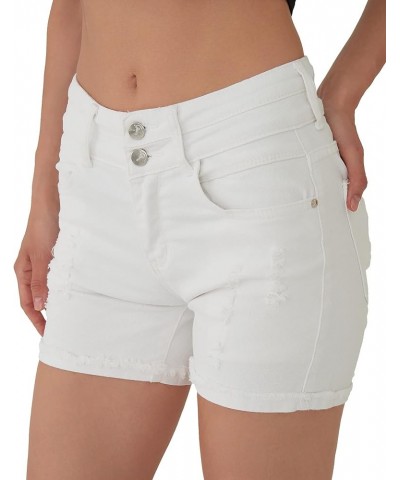 Women's Comfy Ripped Hole Denim Shorts Sexy Girl Short Pants White $13.38 Shorts