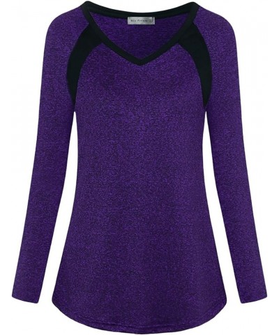 Womens Active Wear Exercise Top Yoga Shirt Workout Clothes… C-purple $12.25 Activewear