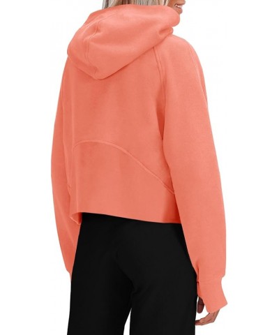 Womens Zip Up Sweatshirts Fleece Lined Collar Crop Hoodie Casual Cotton Long Sleeve Tops with Thumb Hole Orange $22.27 Hoodie...