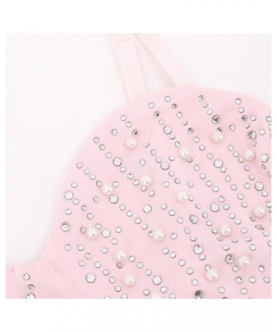 Women's Sexy Rhinestone Bustier Corset Glitter Diamond Push Up Crop Top Bra Vest Rave Party Clubwear Pink 951 $13.02 Bras