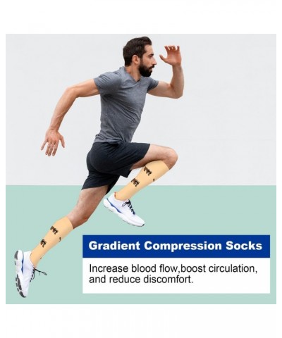 Graduated Medical Compression Socks for Women&Men Circulation Recovery-Knee High Supports Running Athletic Socks Multicoloure...