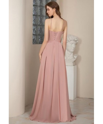 Chiffon Bridesmaid Dresses Long for Women Ruched Chiffon Ruffled Spaghetti Strap Formal Dress Purple $26.09 Dresses